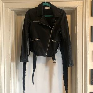 A.L.C. Leather fringe jacket size small 2